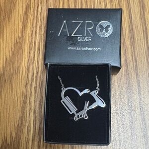 AZRO Silver Hair Stylist Necklace in Silver